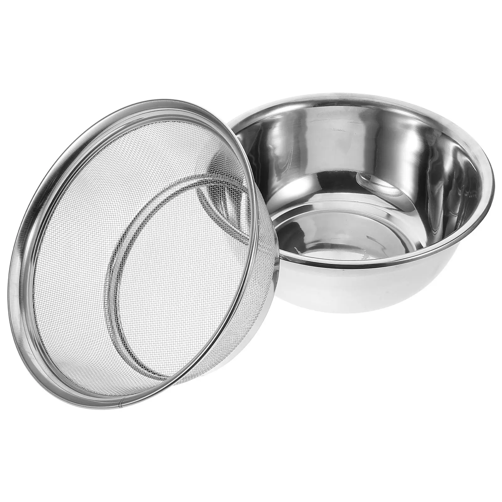 

Rice Washing Basket Stainless Steel Strainer Bowl Kitchen Supply Vegetable Drain Mesh Colander Fruit Sieve Rice Cleaner Filter