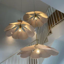 Bohemia Colorful Linen E27 Pendant Light Bedroom Edsion Bulb Led Chandelier Lighting Fixtures Stairs Hanging Lamp Suspend Light