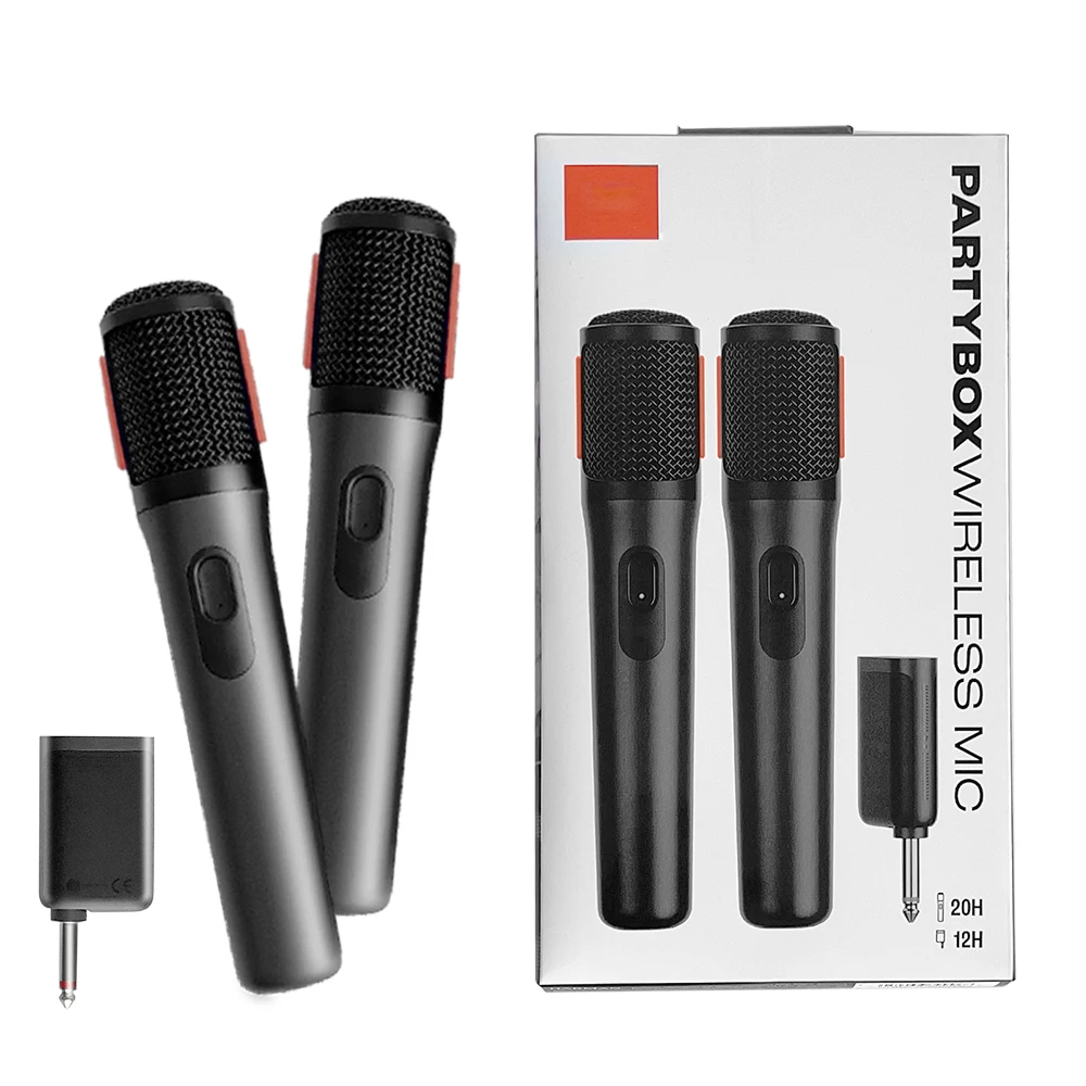 

UHF PartyBox Wireless Microphone Set - 2 Channels, Digital & Rechargeable. TWO Mics for Long-Distance. High-Performance for Part