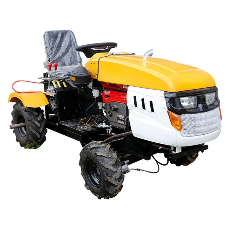 Micro tillage, walk-behind tractor, agricultural four-wheel drive rotary tiller, household ditching, small ploughing