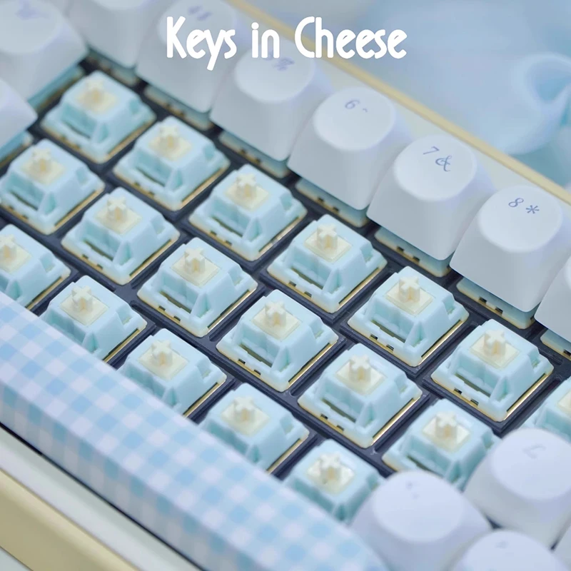 Imagem -04 - Keygeek-blue Cheese Switches Estrutura mx Eixo Linear Acessórios pc Personalizados Teclado Gaming Mecânica Presente 70 Pcs 90 Pcs 110 Pcs