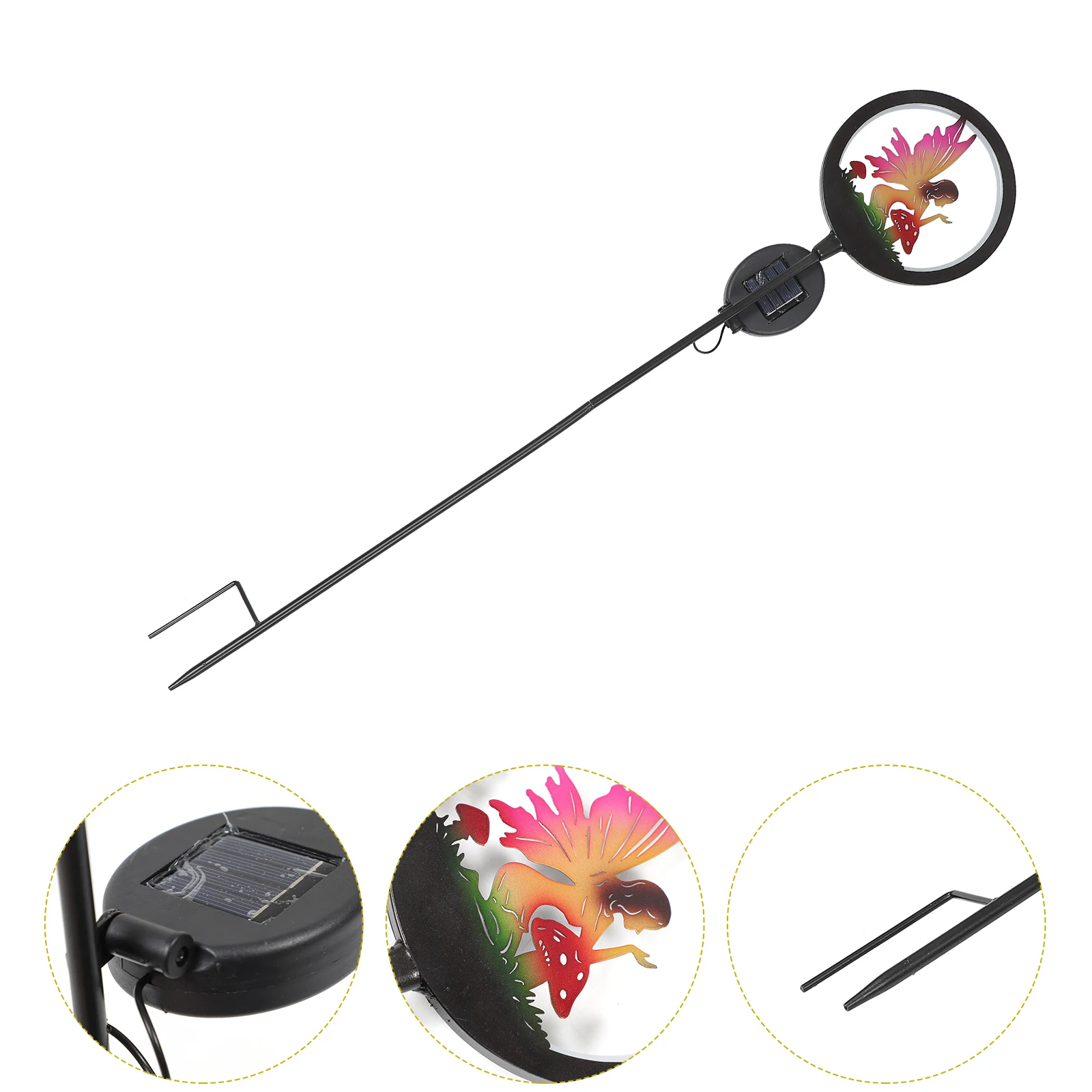 

Solar Garden Lights Red Fairy Outdoor Lawn Lamp Yard Decoration Iron Stake Light Landscape Ornament Energy Efficient