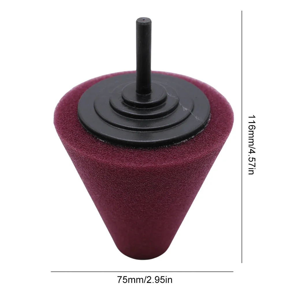 Car Polishing Sponge Pad Tapered Detail Polishing Sponge Wheel With Handle Sponge Wheel Cone Hub Polishing Wheel Cleaning Tool