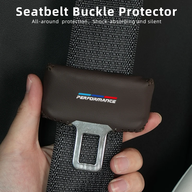 Car Seat Belt Buckle Protective Cover Anti-Collision Leather Cover For BMW 1 2 3 5 7 Series X1X2X3X4X5X6G20 G30 G11 G12