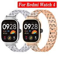 For Xiaomi Redmi Watch 4 Smart Watch Diamond Strap Metal Protector Case For Redmi Watch4 Straps Metal Bracelet Cover Protective