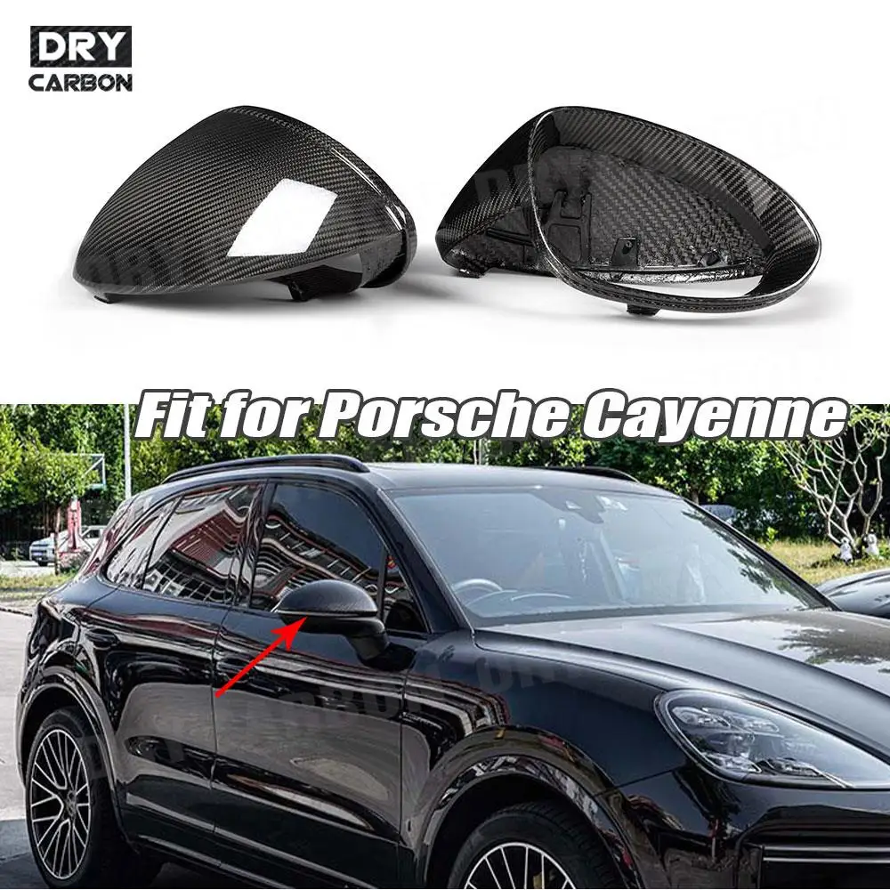 

Dry Carbon Fiber Parts Rearview Mirror Cap For Porsche Cayenne 9ya 2018 2019 2020 2021 Car Side Trim Shell Covers Sticker