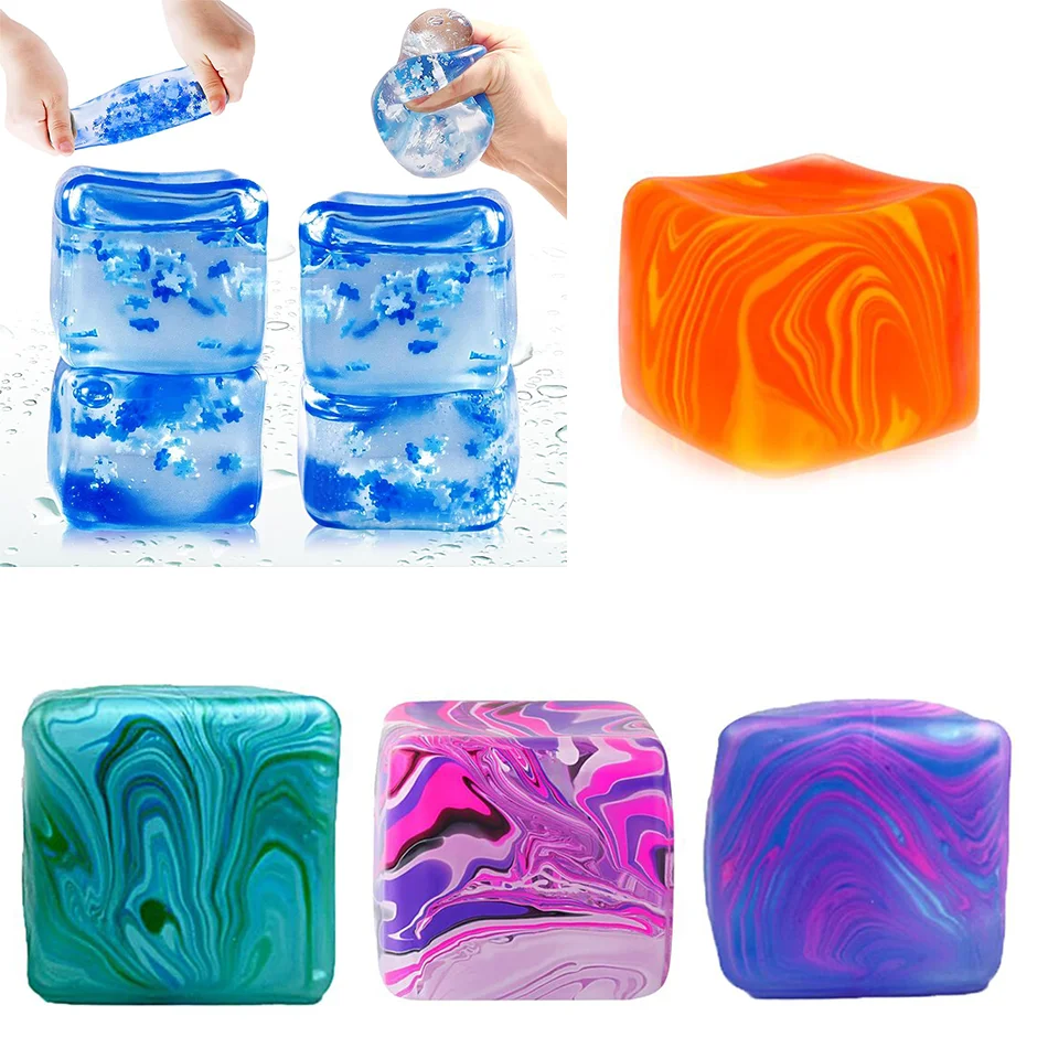 Bloc de glace simulé en maltose, jouet de décompression à lumière polaire à rebond lent