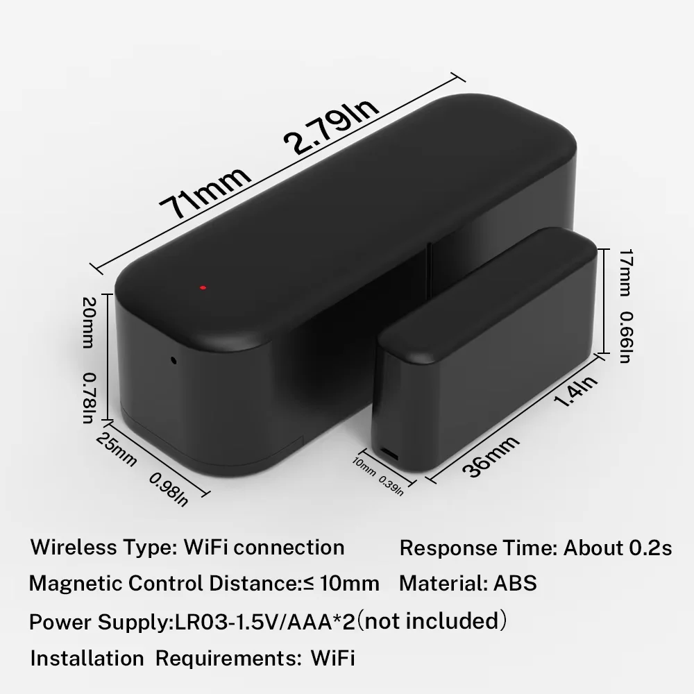 Приложение Tuya WiFi Smart Life, дистанционное управление для Alexa Google, датчик двери дома, датчик окна, умный дом, беспроводной детектор дверей