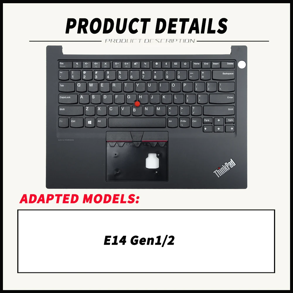 US/UK/BR/DE/RU/FR/PT/SP layout For Lenovo ThinkPad No Backlight Keyboard E14 Gen1/2 Laptop Keyboard C Case 5M11B77513 5M10W64445