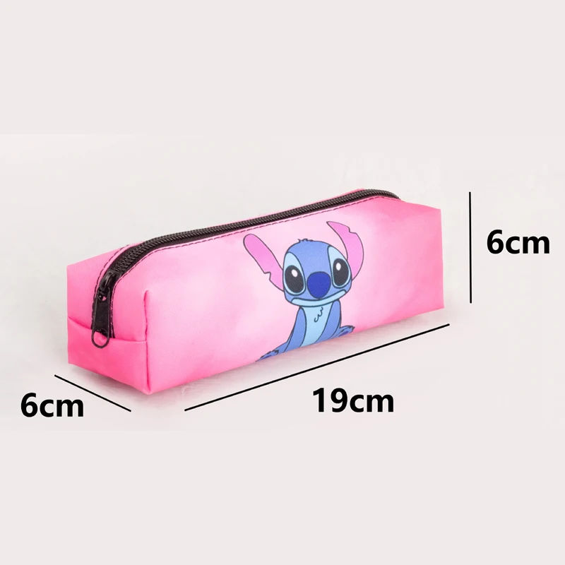 Disney Stitch Pencil Case Cartoon Pen Bag Eraser Ruler Paintbrush Storage Bag School Supplies for Pupils Portable Pen Case