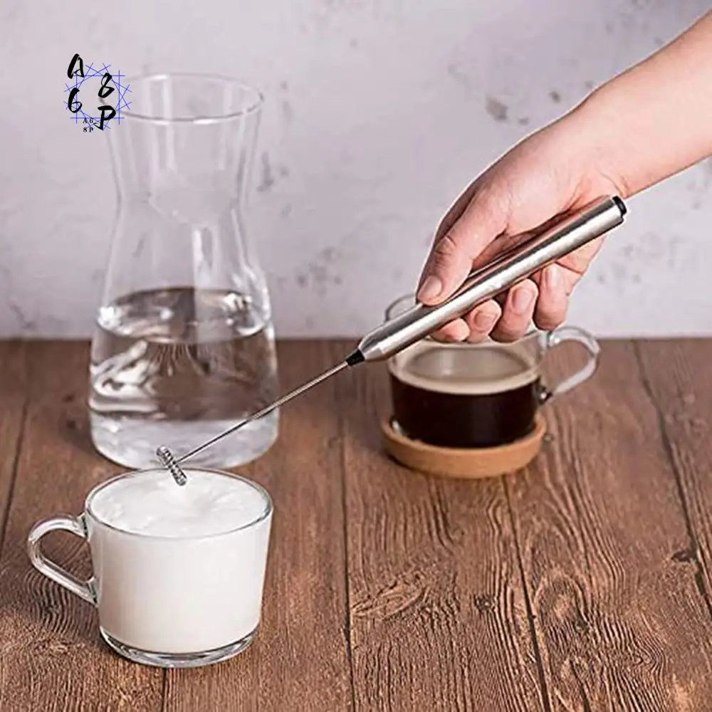 A68P-Electric Milk Frother Rod Stainless Steel Handheld Milk Frother Frother Battery Operation