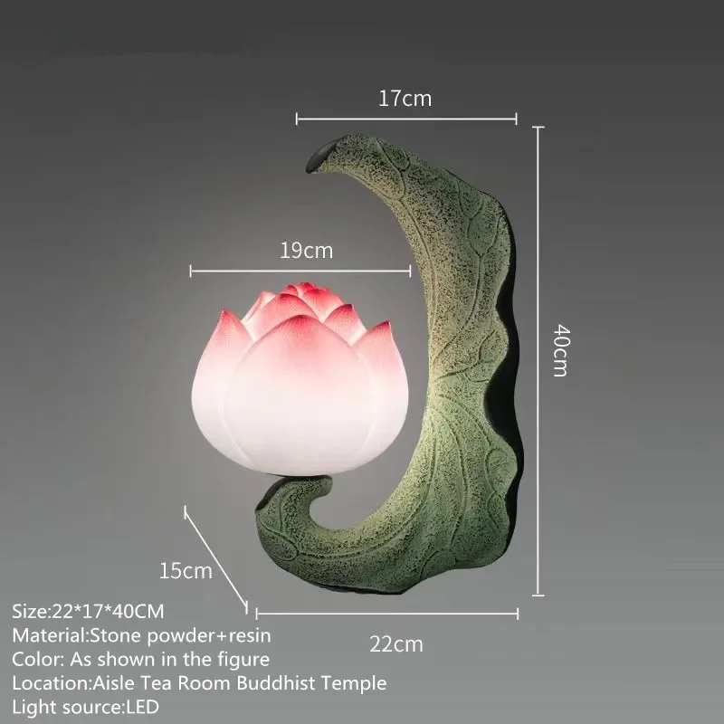 Saman โคมไฟผนังดอกบัวร่วมสมัยสไตล์จีนห้องรับแขกห้องนอนห้องน้ำชาไฟตกแต่งทางเดิน