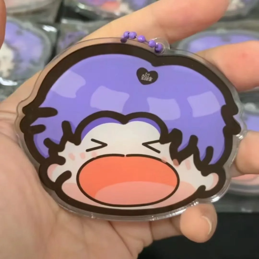 

New Celebrity Periphery Luo Yunxi Big Mouth Shaking Music Acrylic Cute Cartoon Periphery Supporting Gift Cosplay Keychain