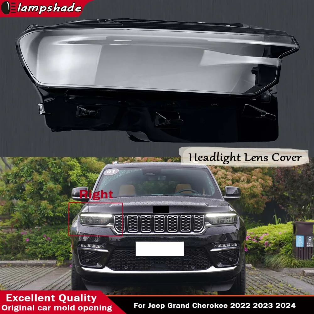

Car Headlight Cover Lens Glass Shell Front Headlamp Transparent Lampshade Auto Light Lamp For Jeep Grand Cherokee 2022 2023 2024