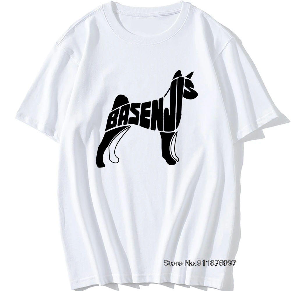 Basenji Dog Art T-Shirt Men Novelty Gift Cotton Short Sleeve Oversized Funny T Shirt Graphic Harajuku Vintage