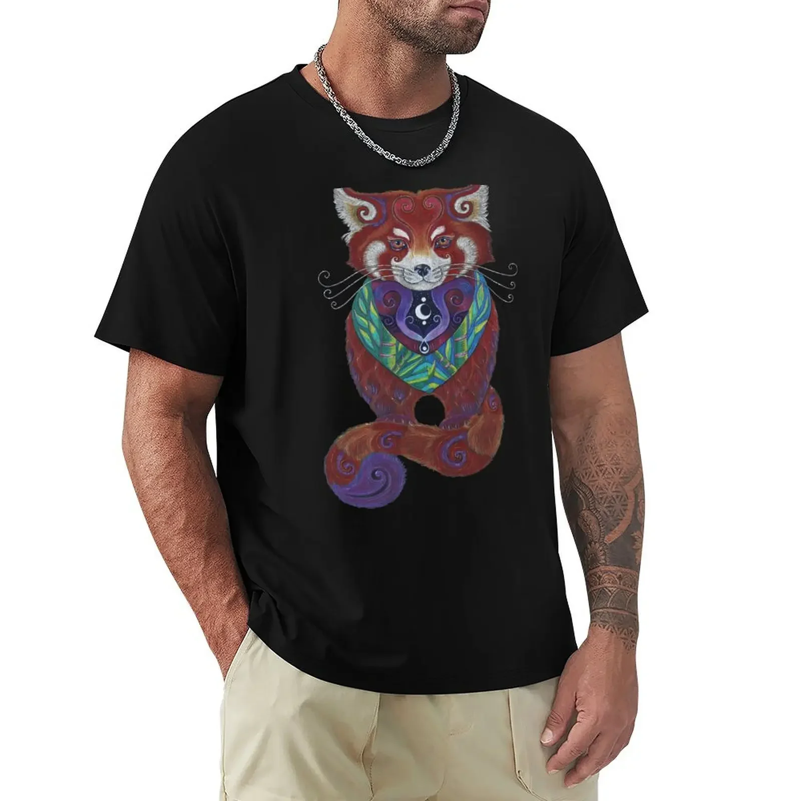 

Red Panda Totem T-Shirt man clothes plus size clothes graphics mens t shirts pack