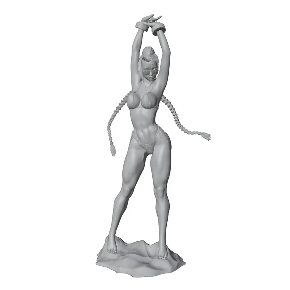 1/24/12/6 Beach-themed resin model kit, NSFW, sexy Cammy figure, miniature 3D-printed grey statue, unpainted and unassembled