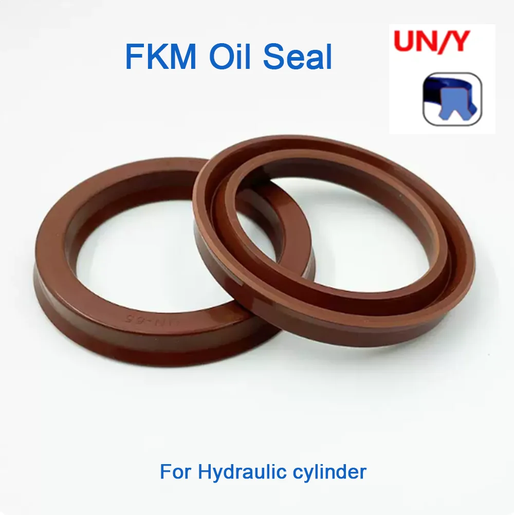 FKM Oil Seal UN/UHS/Y-Type Radial Shaft Seal ID 40-55MM Fluorine Rubber Shaft Piston Rod Single Lip U-Shaped Cup for Hydraulic
