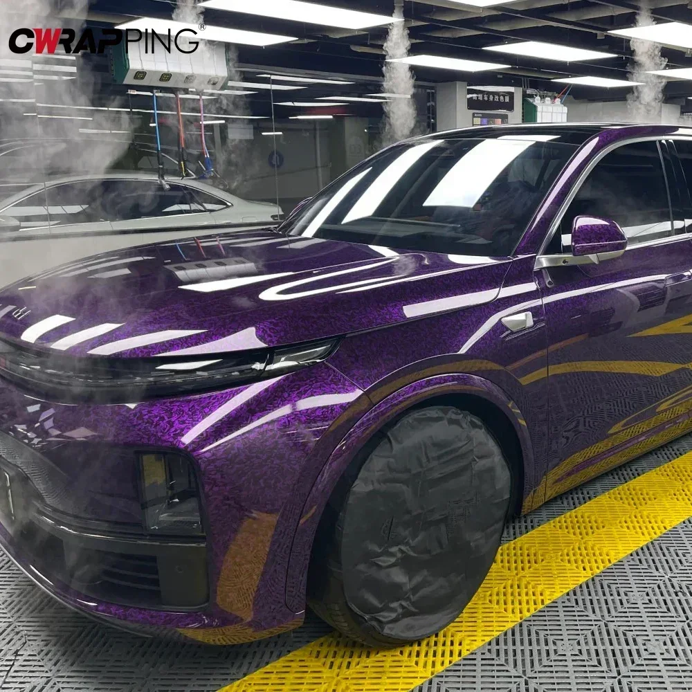 High Gloss Purple Car Sticker Vinyl for Motorcycle Air Release Auto Styling Waterproof Adhesive Film Self-adhesive Carbon Foil