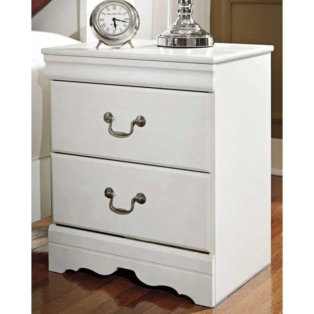 Traditional Children's 2 Drawer Bedside Table,shapely top moulding Modern Bedside Table in Bedroom