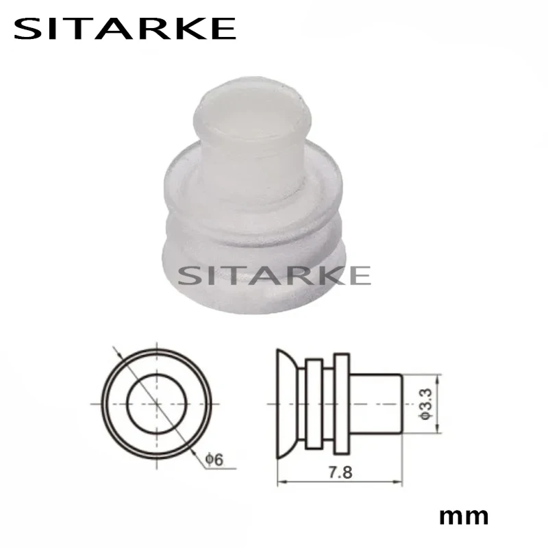 100 Pcs Blind Sealed Waterproof 6.0 MM Automotive Plug Silicone Rubber Seal Wire Seals 828922-1