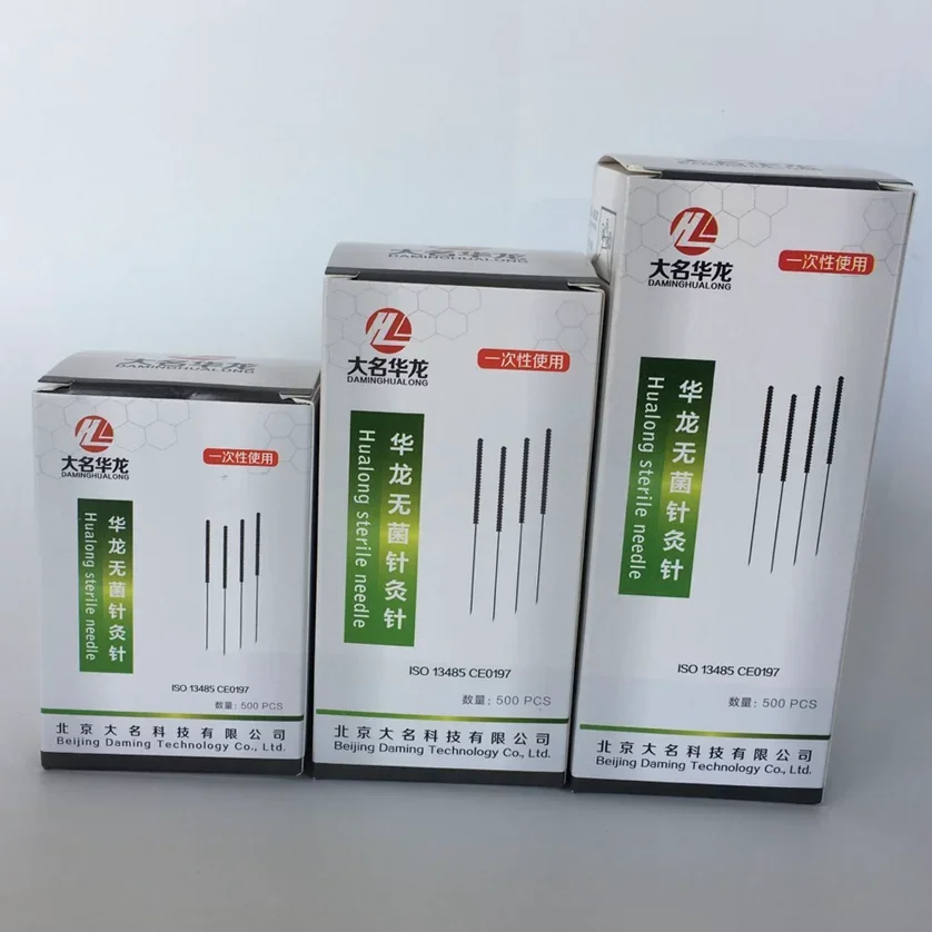 500pcs Hualong Disposable Acupuncture Needles 10 needle one tube 0.17/0.16/0.18/0.20/0.25/0.30/0.35mm