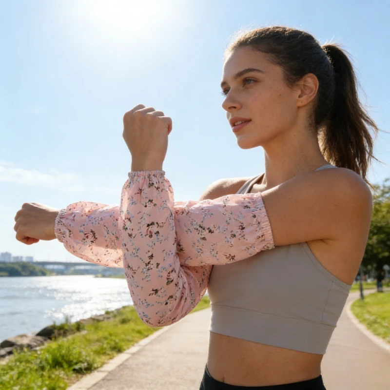 

Женские прямые охлаждающие нарукавники, летние свободные нарукавники из ледяного шелка с защитой от солнца, с цветочным узором, для вождения и езды на велосипеде