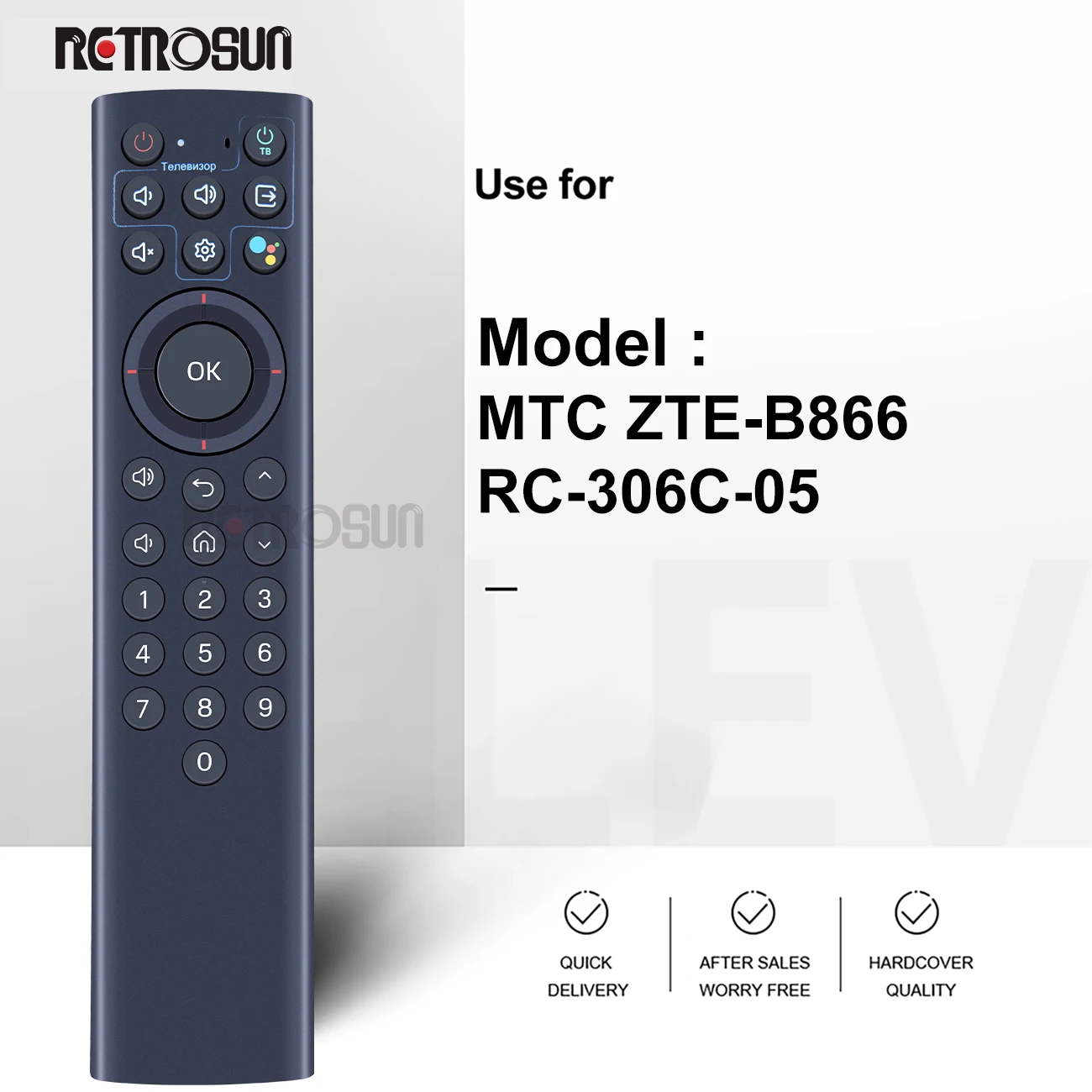 جهاز التحكم عن بعد صوت جديد لмللنساء ZTE-B866 RC-306C-05 التلفزيون فك التشفير
