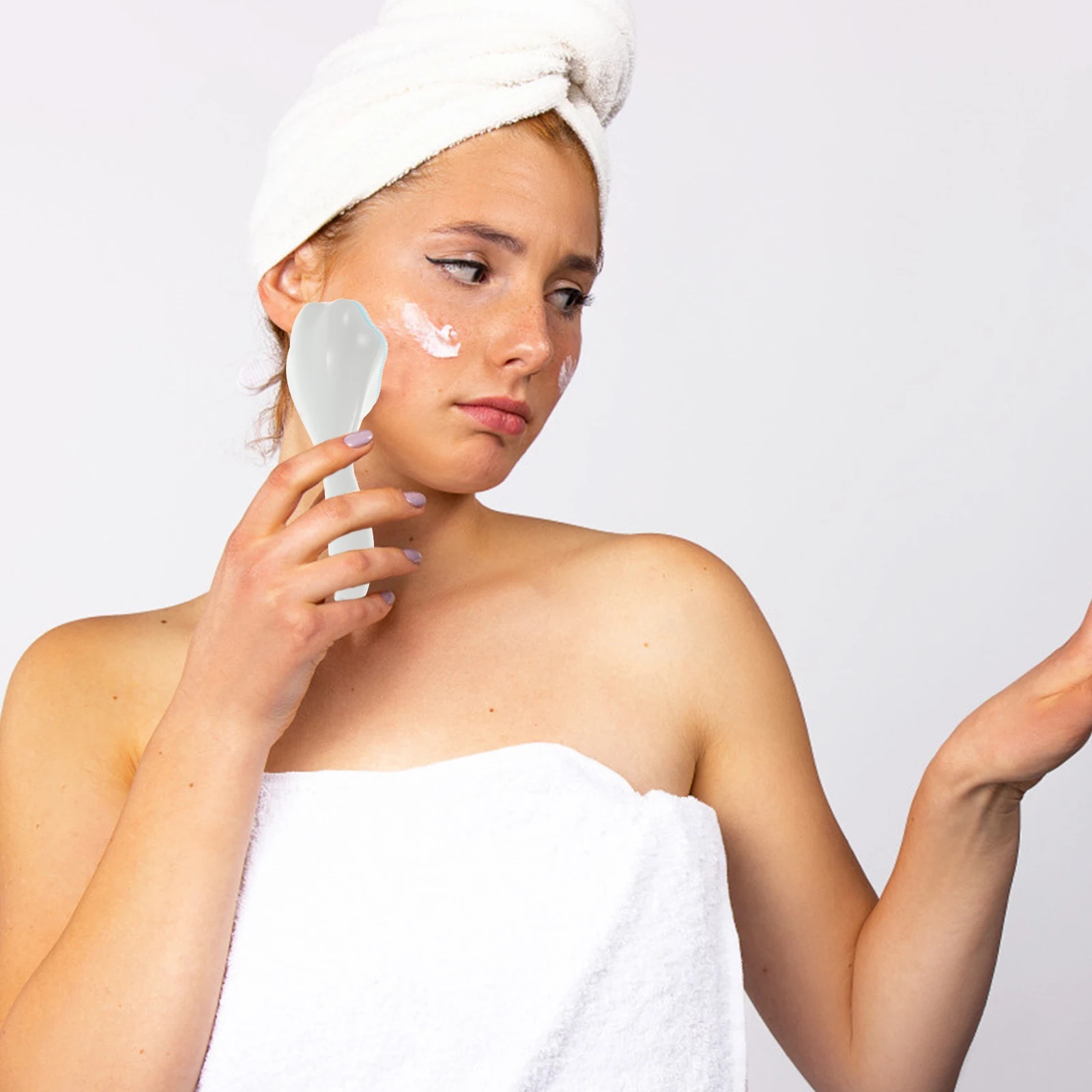 Brosse faciale en Silicone, outil de nettoyage, Gel bleu Long H pour le nettoyage en profondeur, épurateur Facial, élimination des points noirs