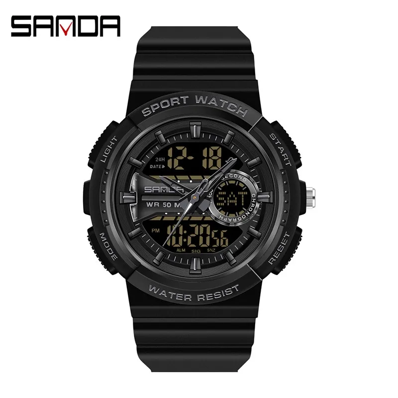 

Fashion Sanda Student Multifunctional Chronograph Watch Luxury Men Women Sports Style Couple 50m Waterproof Timer Alarm Clock