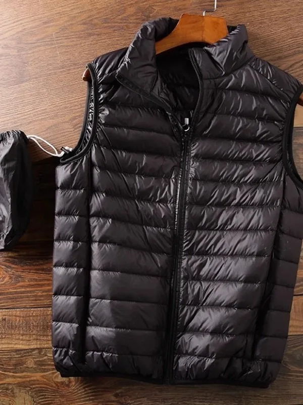 

Сверхлегкий пуховый жилет, мужской модный осенне-зимний новый Sle, пара версии, повседневная одежда со стойкой, молодежный городской Sle