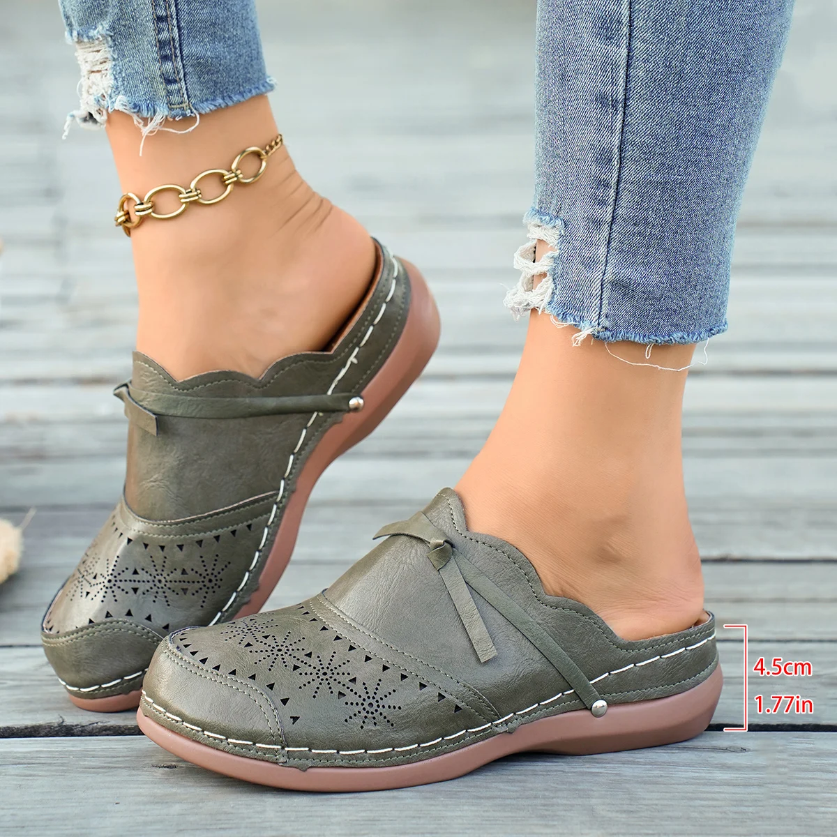 Summer Women Sandals Bow Hollow Bag Head Flat Shoes Comfortable Wedge Women Slippers Platforms Slides Women Zapatos De Mujer_voghion.com