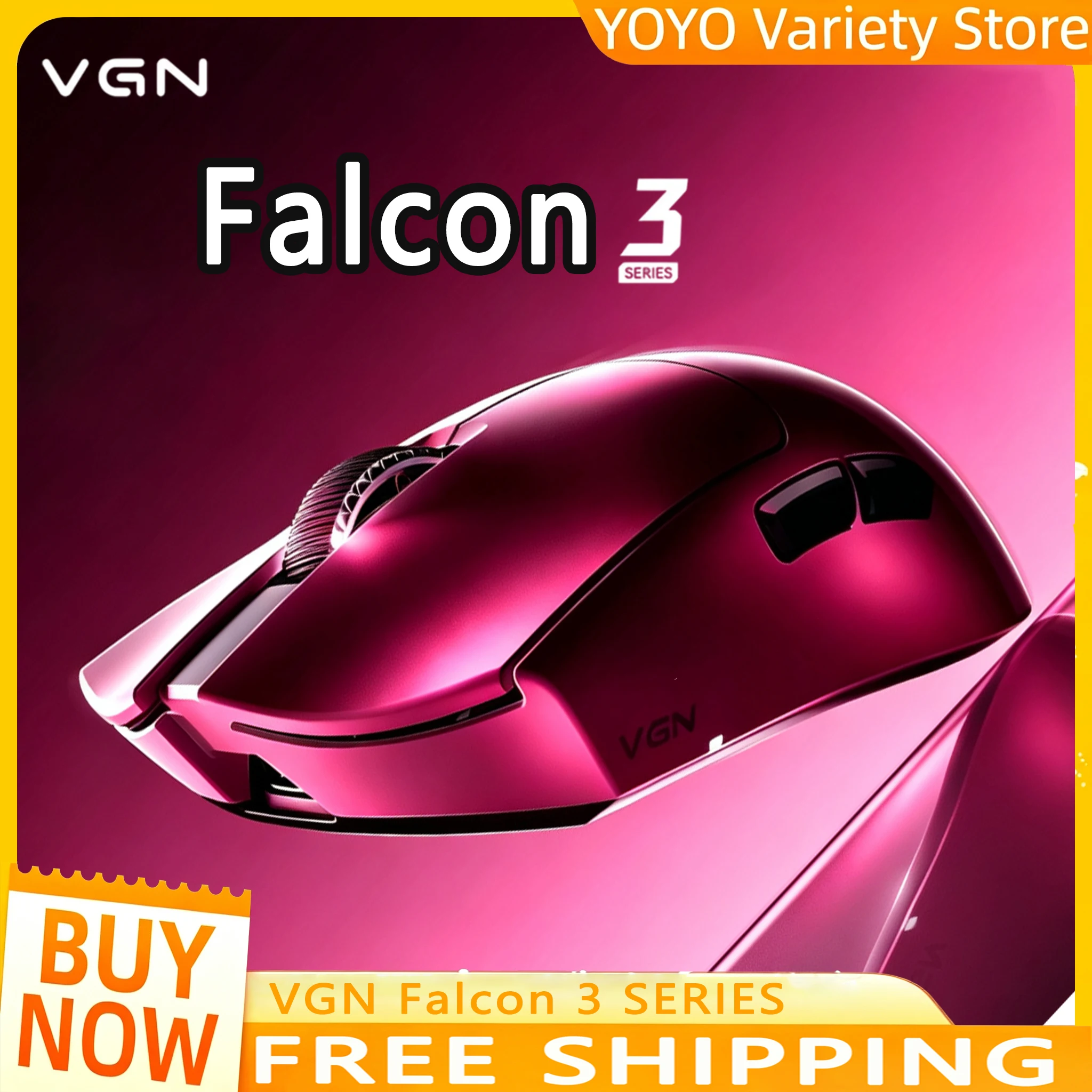 Vgn Falcon 3 Wireless Gaming Mouse Paw 3955Extreme Sensor Lightweight Ergonomic Long Endurance Esports Office Mouse