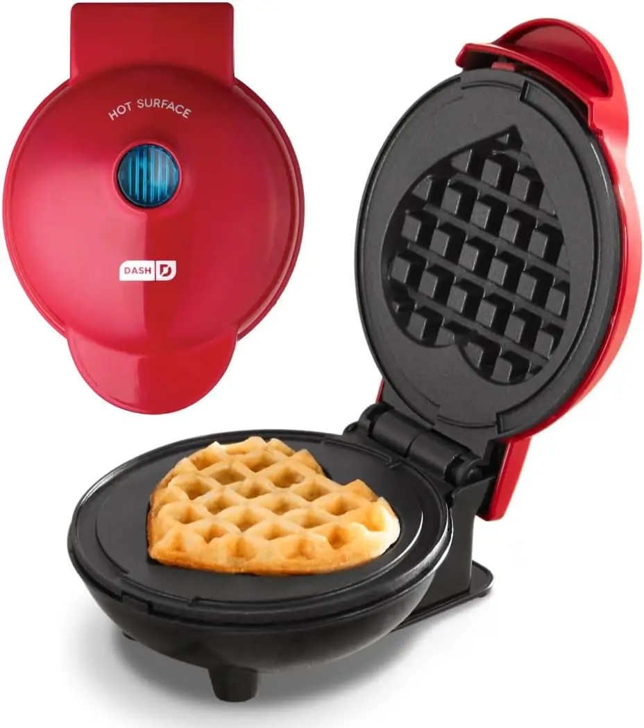 Multi Functional Mini Heart-shaped Waffle Maker Double-sided Heated Breakfast Toaster, Portable Baking Machine Family Party