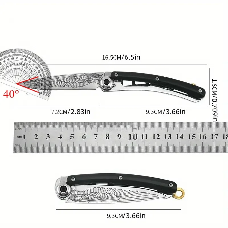 Outdoor Portable Folding Knife, Stainless Steel Blade, Keychain, Pendant, Travel Camping Tools, Holiday Gifts