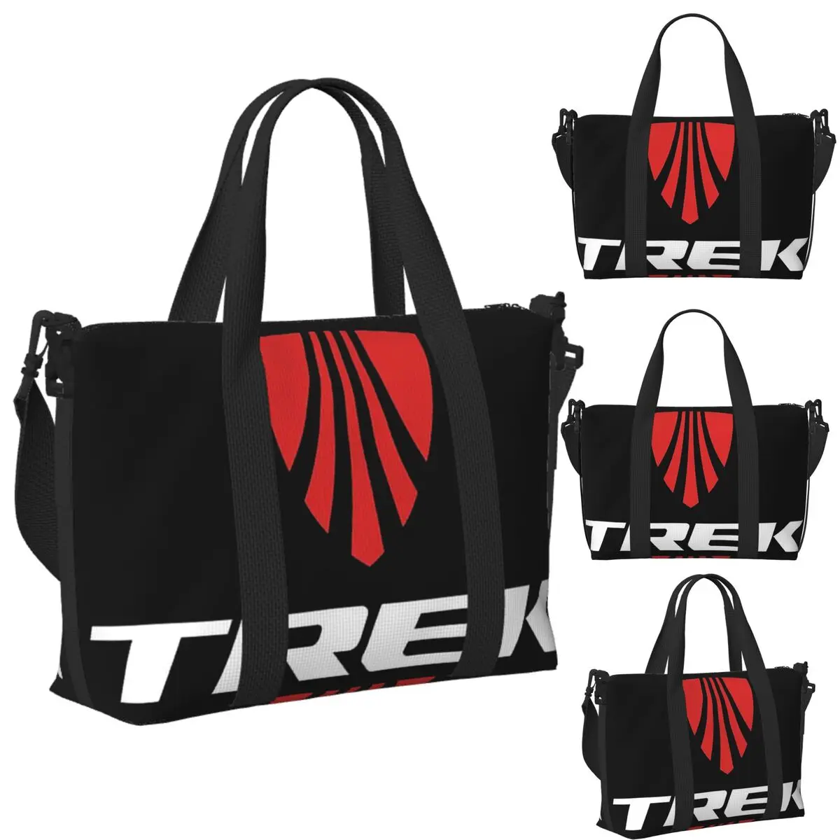 

Custom Trek Bike Logo Beach Travel Bag Large Capacity Tote Bags for Gym Sport Women Shopping Duffle Shoulder Bag
