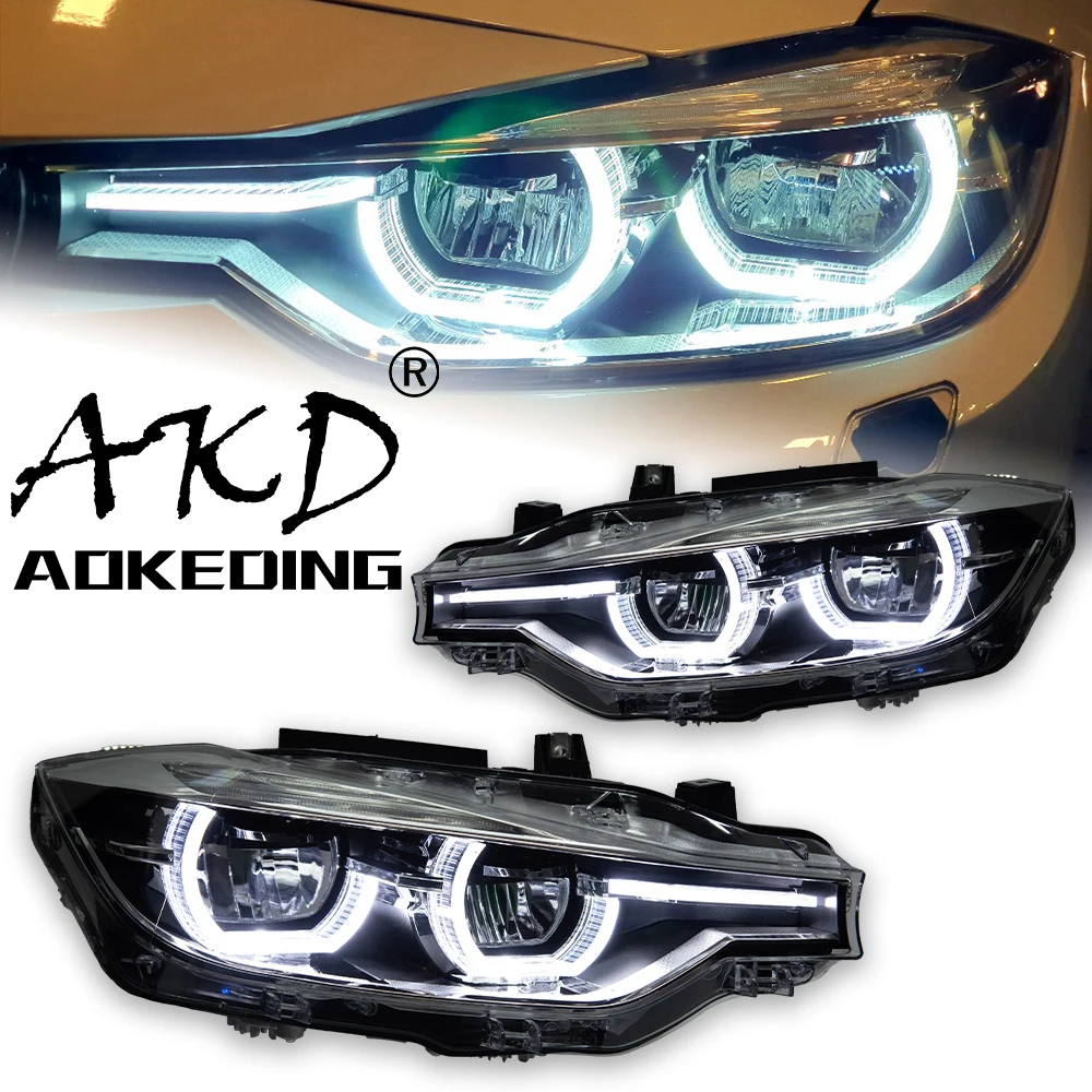 AKD Car Styling Head Lamp for BMW F30 Headlights 2012-2019 F35 LED Headlight 320i 318i 325i DRL Angel Eye Automotive Accessories