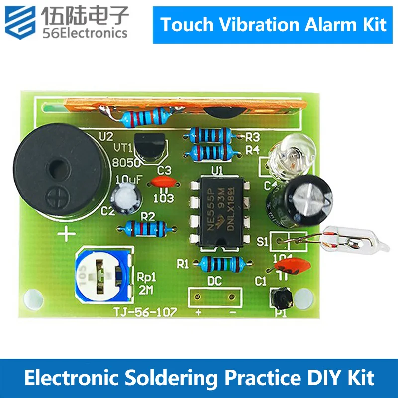 Electronic DIY Touch Vibration Alarm Kit Practical Training Welding Circuit Boards Self Assembly and Soldering Components