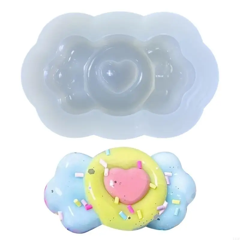 

K43F Diy Love Heart Candy Ornament Mold Drop Silicone Homemade Mold