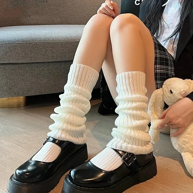 

1 пара высококачественных грелок для ног JK Bubble Socks JK Lolita Leg Warmer Y2K Панк Готический вязаный чехол для ног Вязаные крючком носки Манжеты для ботинок