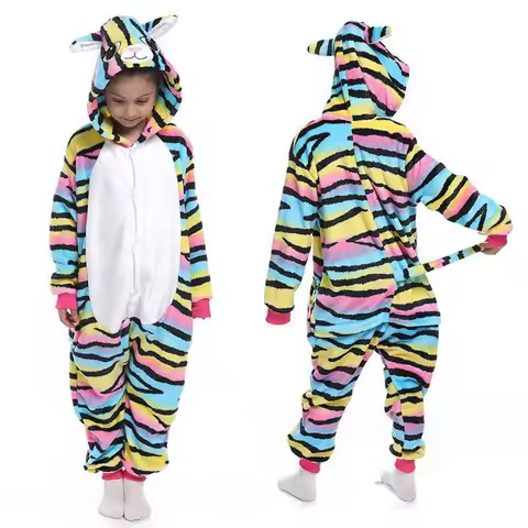 Kids Funny Cartoon Cosplay Onesie Baby Animal Halloween Pajamas Boys Girls Cute Cat Dog Unicorn Kigurumi