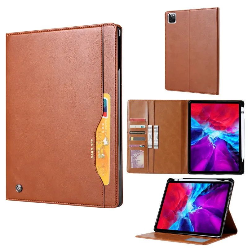 For iPad Pro 11 / Air 11 2024 / Air 4 5 Case ELVEV Shockproof Business Flip Leather Book Stand Tablet Cover with Cards Slot