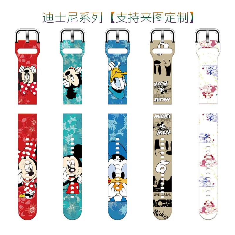 Disney Mickey Minnie Watchband For Huawei watch 2Pro GT/GT2 Samsung galaxy watch/active2/gear sport/s3 Sz classic strap 20mm22mm