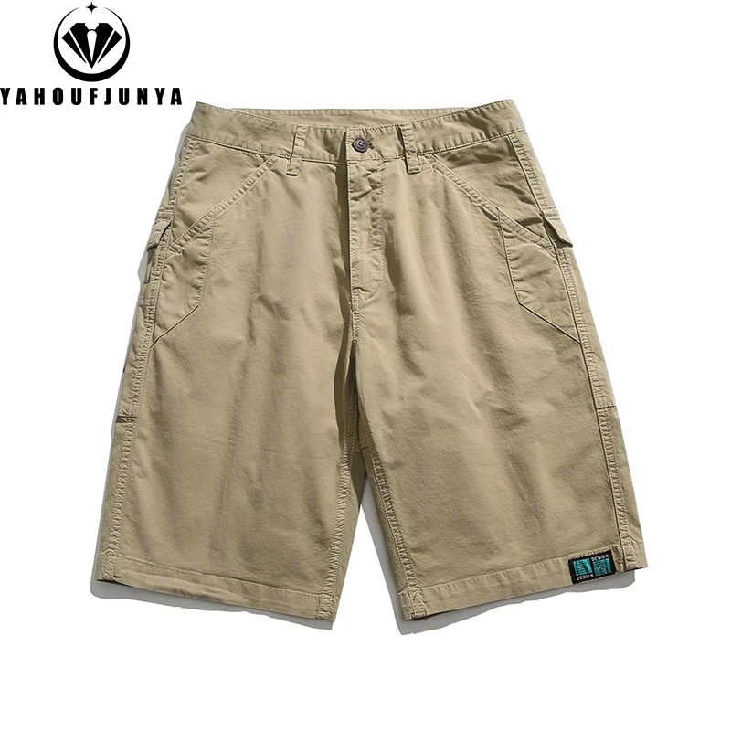 

2026 Summer Men Shorts Loose Multi Pocket Cotton Overalls Shorts men Outdoor Cargo Casual Button Fashion Shorts Male Pants Hots