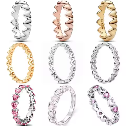 S925 Silver Ring Women Heart-Shaped "BE LOVE" Pattern Shiny Fashion Jewelry Romantic Valentine's Day Gift Engagement Trendy Gift