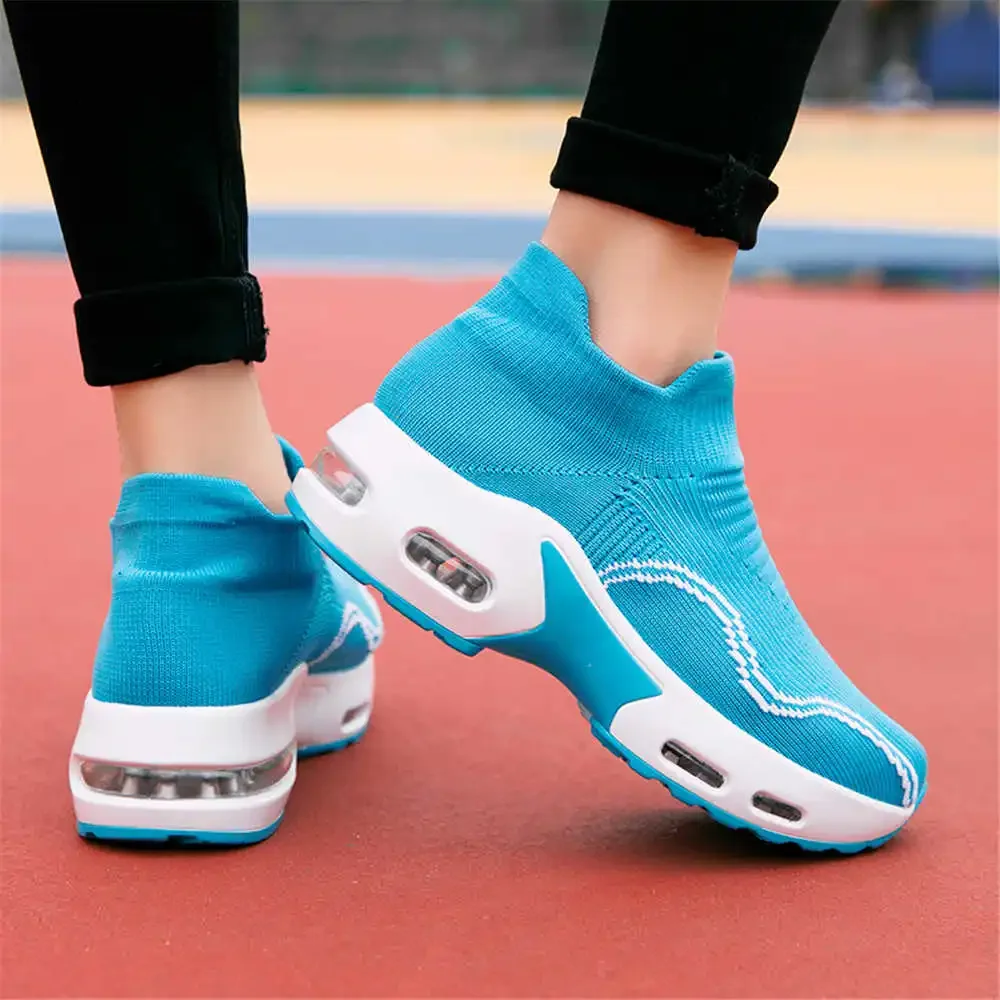 Lace-free Size 39 Women\'s Sneakers Gold Spring Flats Tenis Femini Blue Shoes Sport Chassure Trending Novelties Technologies