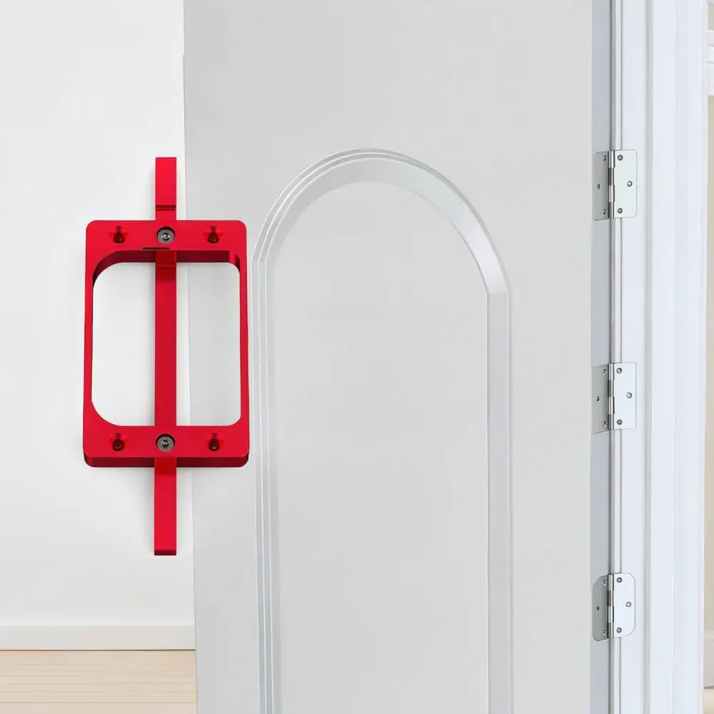 Efficient Door Hinge Installation Template Aluminum Alloy Mortising Jig For Woodwork Precise Hardware Guide Tool