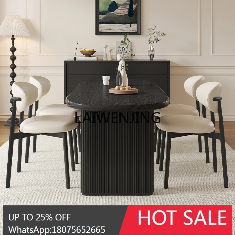 

all solid wood dining table and chairs circular arc household wall antique dining table