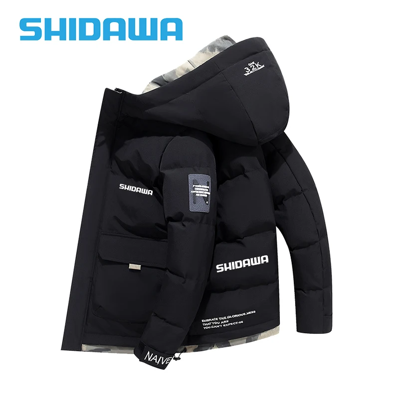

New Men's Autumn Winter Fishing Jackets Outdoor Casual Sports Thickened Warm Hooded Coats Fashion Work Style Cotton Hiking Coats