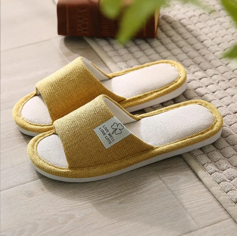 Women Indoor Slippers Corduroy Floor Flat Shoes Comfort Anti-slip Home Flax Linen Slipper Unisex Woman Men House Cotton Slides